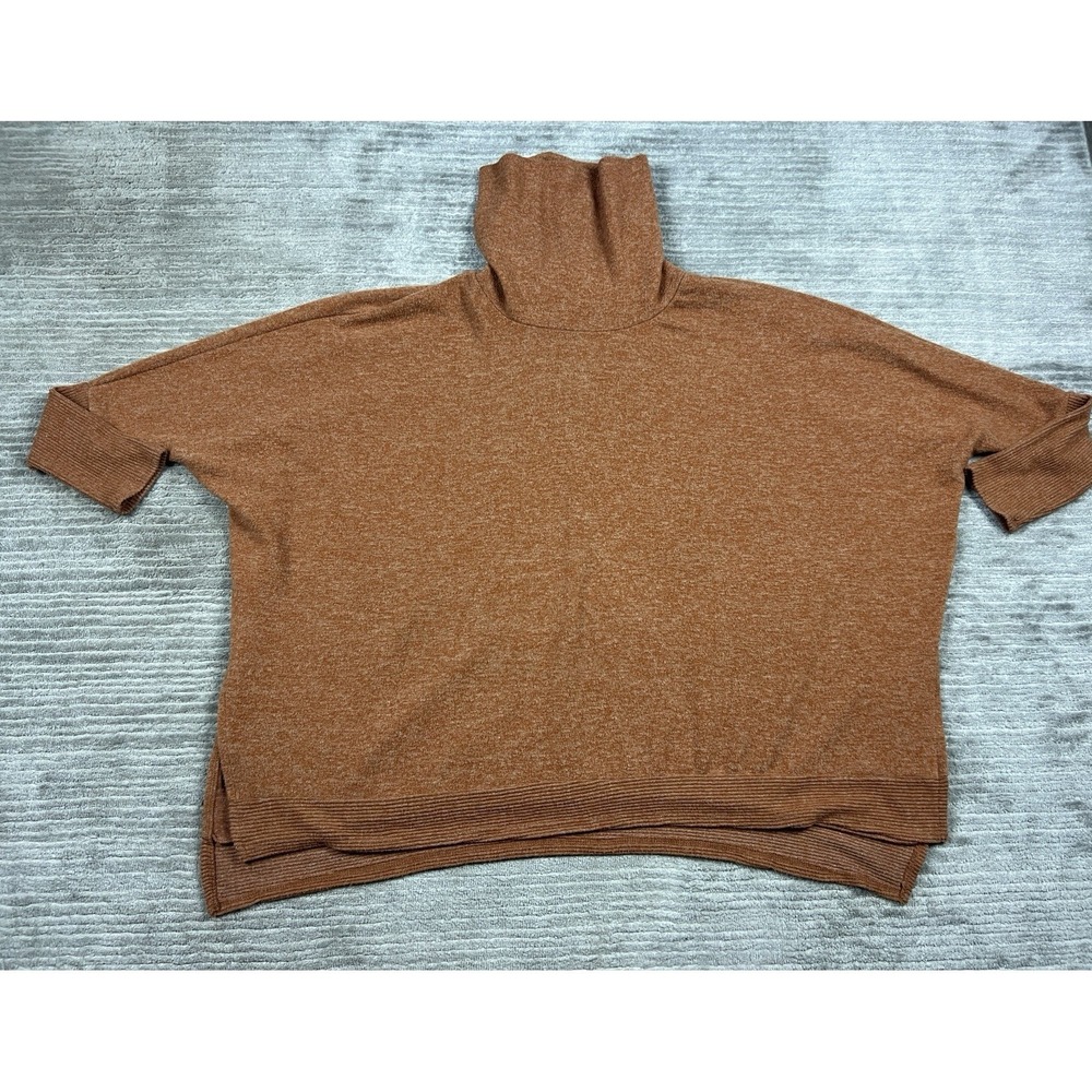 Zenana Sweater Womens XL Brown Cowl Neck Preppy Polyester Blend Casual
